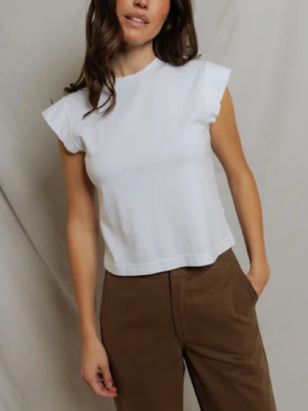 PERFECTWHITETEE porter supima cap sleeve tee T-shirt cotton